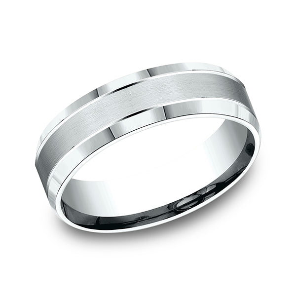 14K White Gold Men's Wedding Band - CF66436