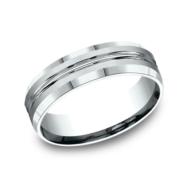 14K White Gold Men's Wedding Band - CF664391