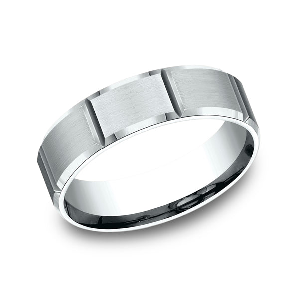 14K White Gold Men's Wedding Band - CF664491