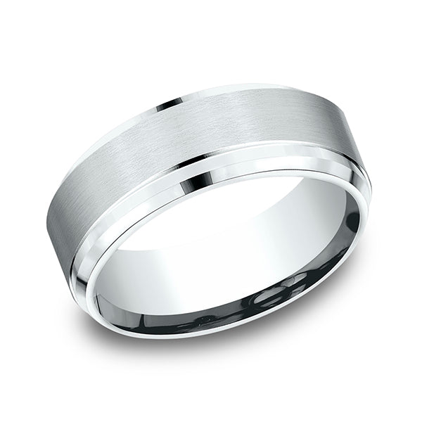 14K White Gold Men's Wedding Band - CF684861