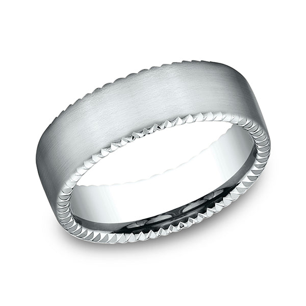 14K White Gold Men's Wedding Band - CF717525