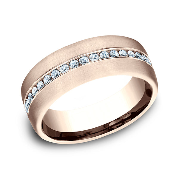 14K Rose Gold Men's Wedding Band - CF717573