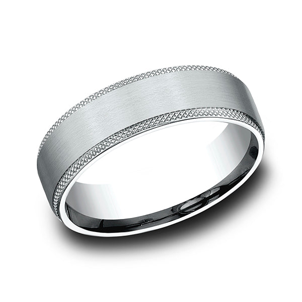 14K White Gold Men's Wedding Band - CF765749