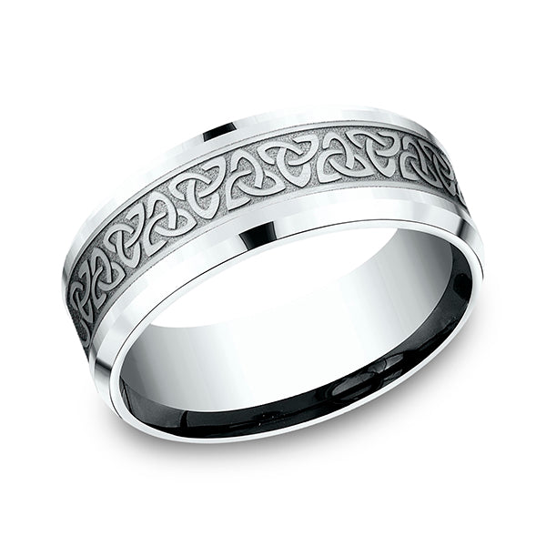 14K White Gold Men's Wedding Band - CF808357
