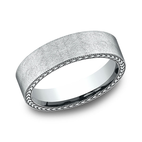 14K White Gold Men's Wedding Band - CF846539