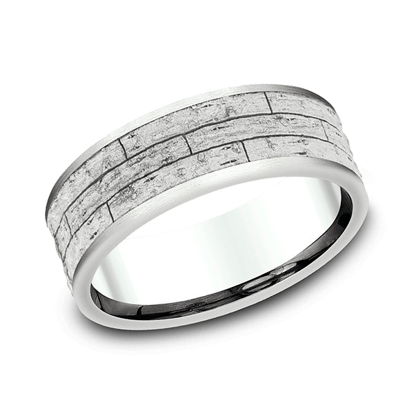 14K White Gold Men's Wedding Band - CF847636