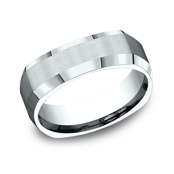 14K White Gold Men's Wedding Band - CF87600