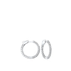 diamond inside out round 14k white gold hoop earrings (2 ctw)