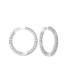 diamond inside out round 14k white gold hoop earrings (5 ctw)
