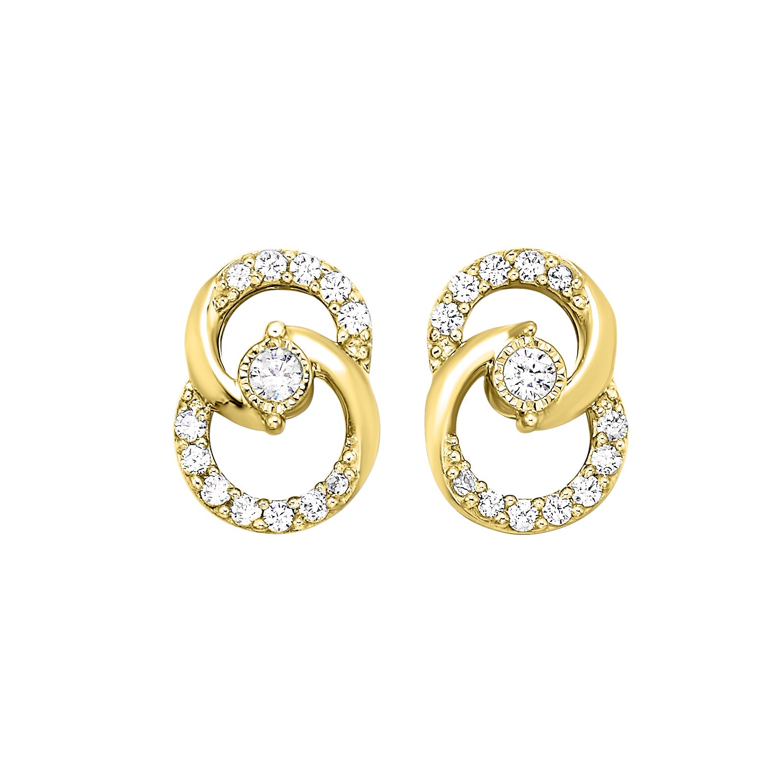 10kt yellow gold diamond 1/4ctw earring