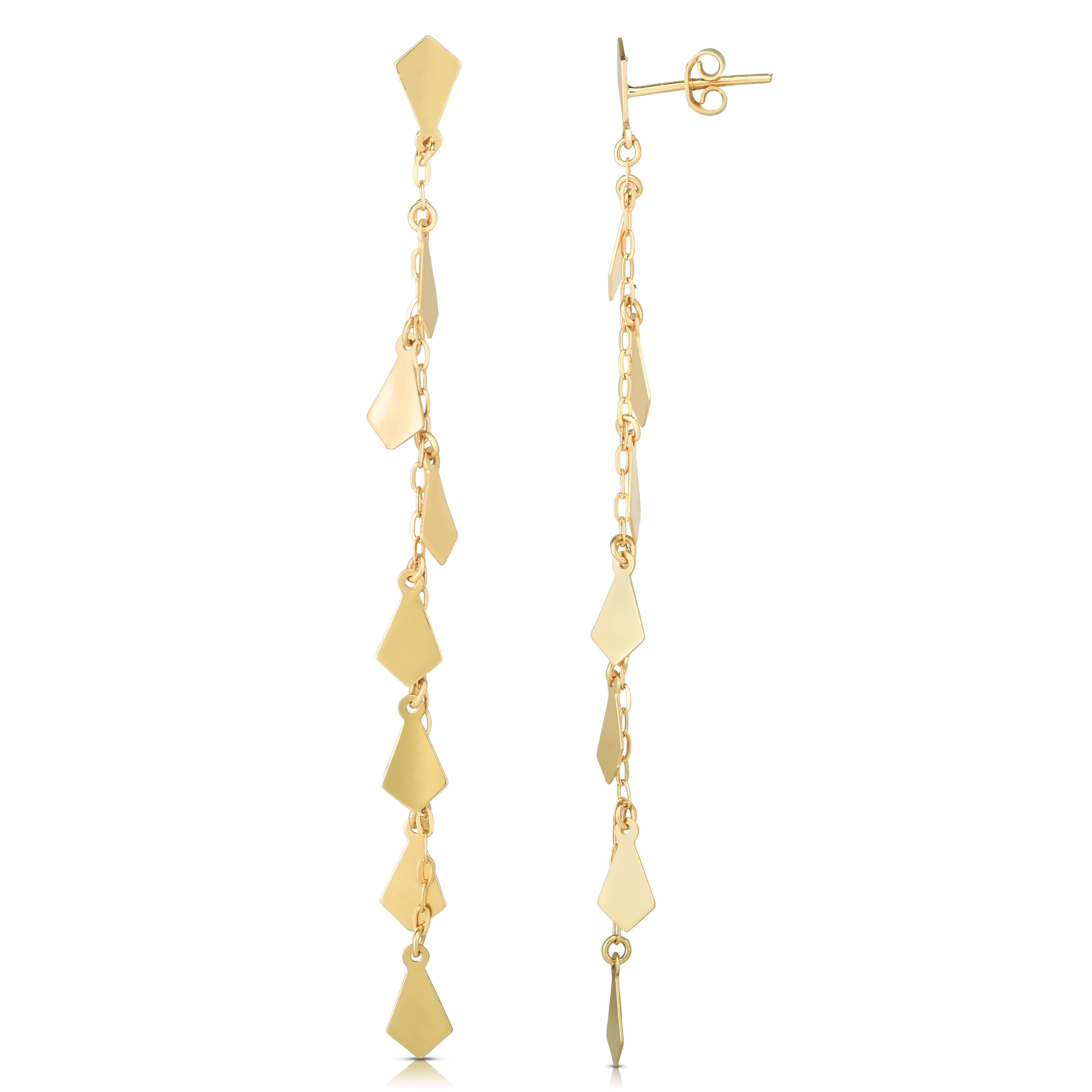 Polished Tear Drop Drop Earring with Push Back Clasp