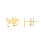 Polished Horse Stud Earring with Push Back Clasp