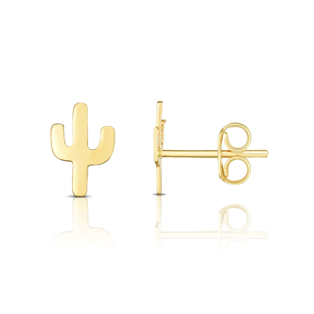 Polished Post Cactus Earring with Push Back Clasp