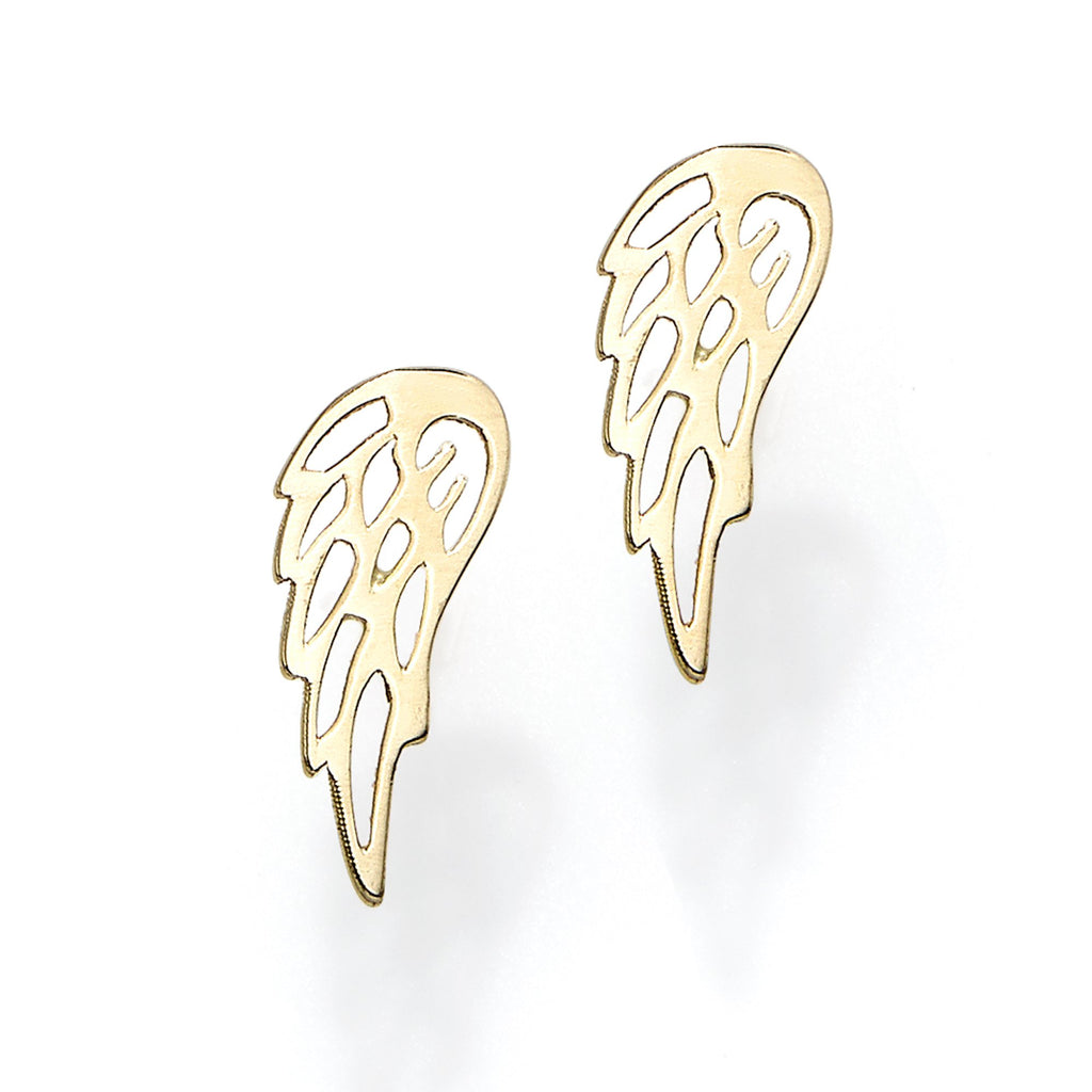 Polished Wing Post Earring with Push Back Clasp