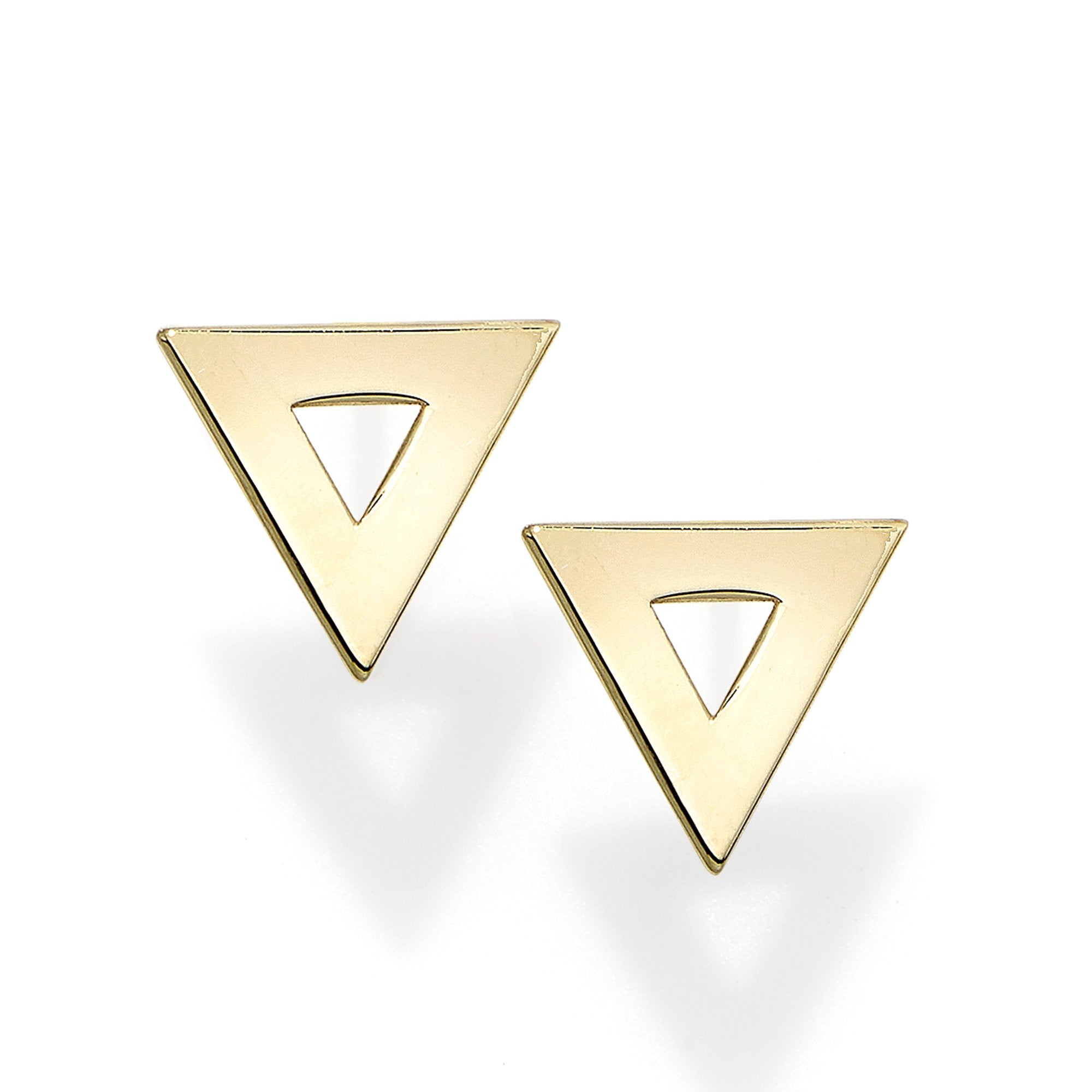 Polished Triangle Post Earring with Push Back Clasp