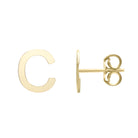 Polished  Initial-C Post Earring with Push Back Clasp