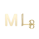 Polished  Initial-M Post Earring with Push Back Clasp