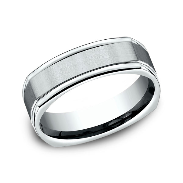 14K White Gold Men's Wedding Band - EURECF77