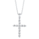 diamond classic cross pendant in 14k white gold (1/5ctw)