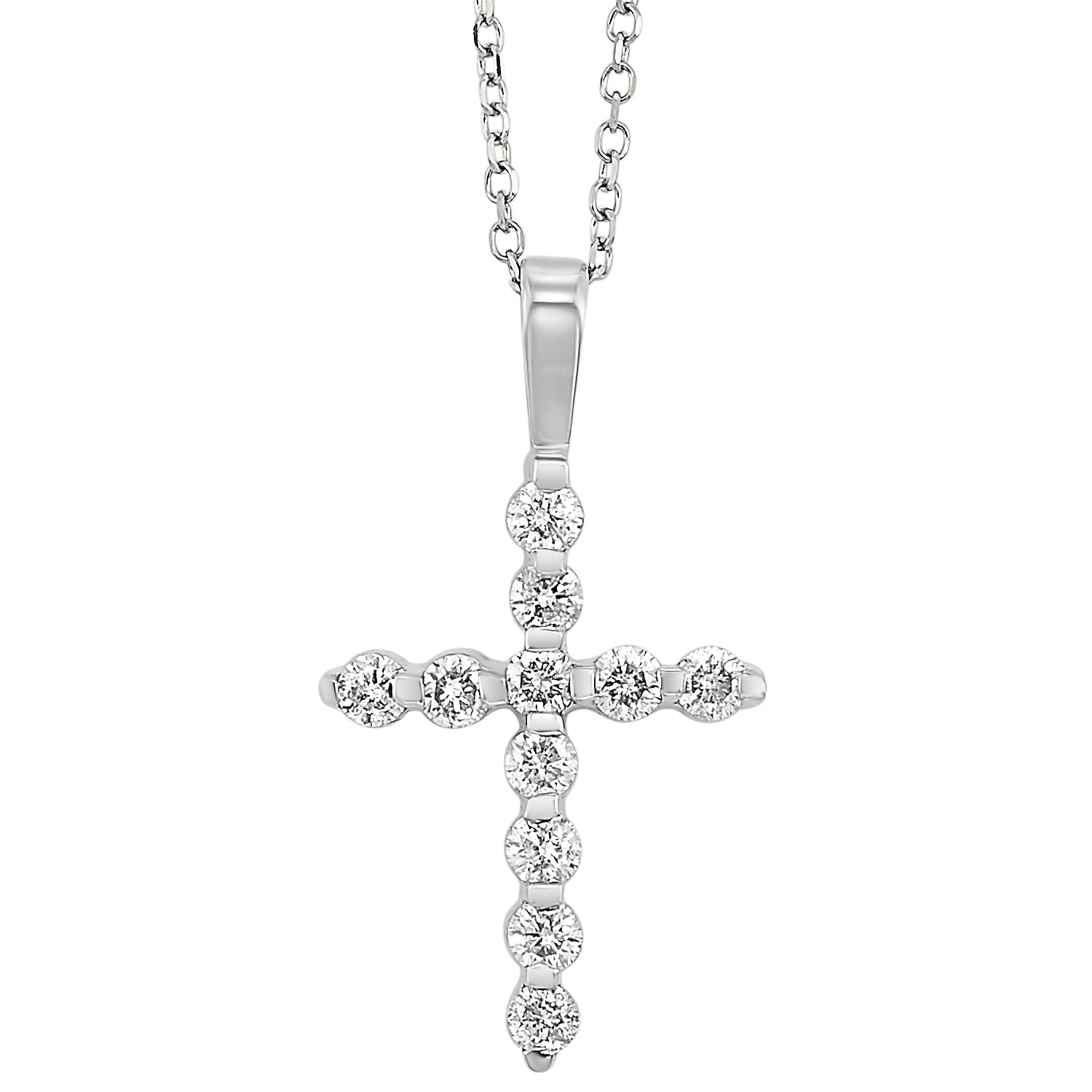 diamond classic cross pendant in 14k white gold (1/3 ctw)