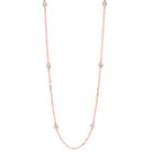 diamond station necklace in 14k rose gold (1/2 ctw)