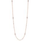 diamond station necklace in 14k rose gold (1/2 ctw)