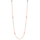 diamond station necklace in 14k rose gold (1 1/2 ctw)
