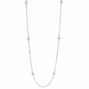 diamond station necklace in 14k white gold (1 1/2ctw)