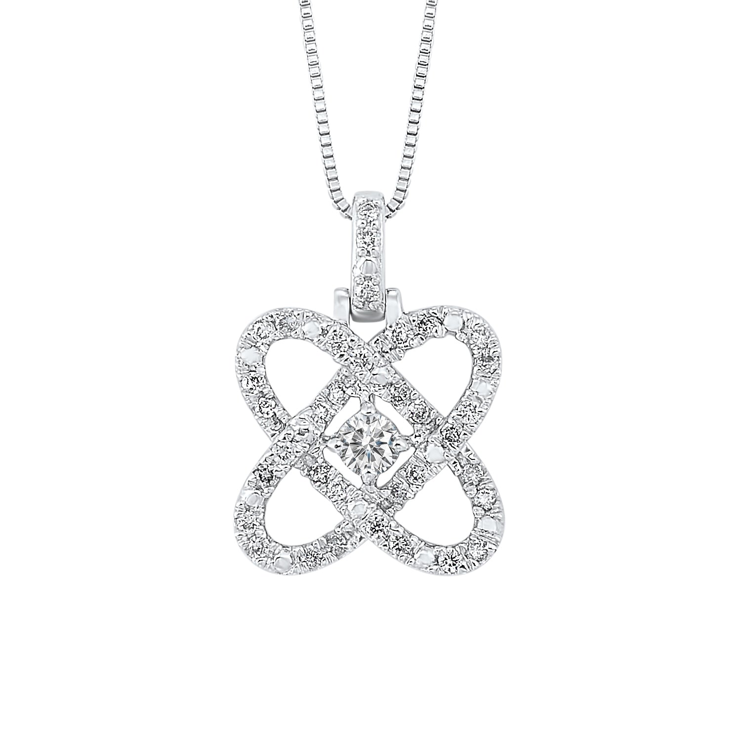 silver diamond 1/4ctw pendant