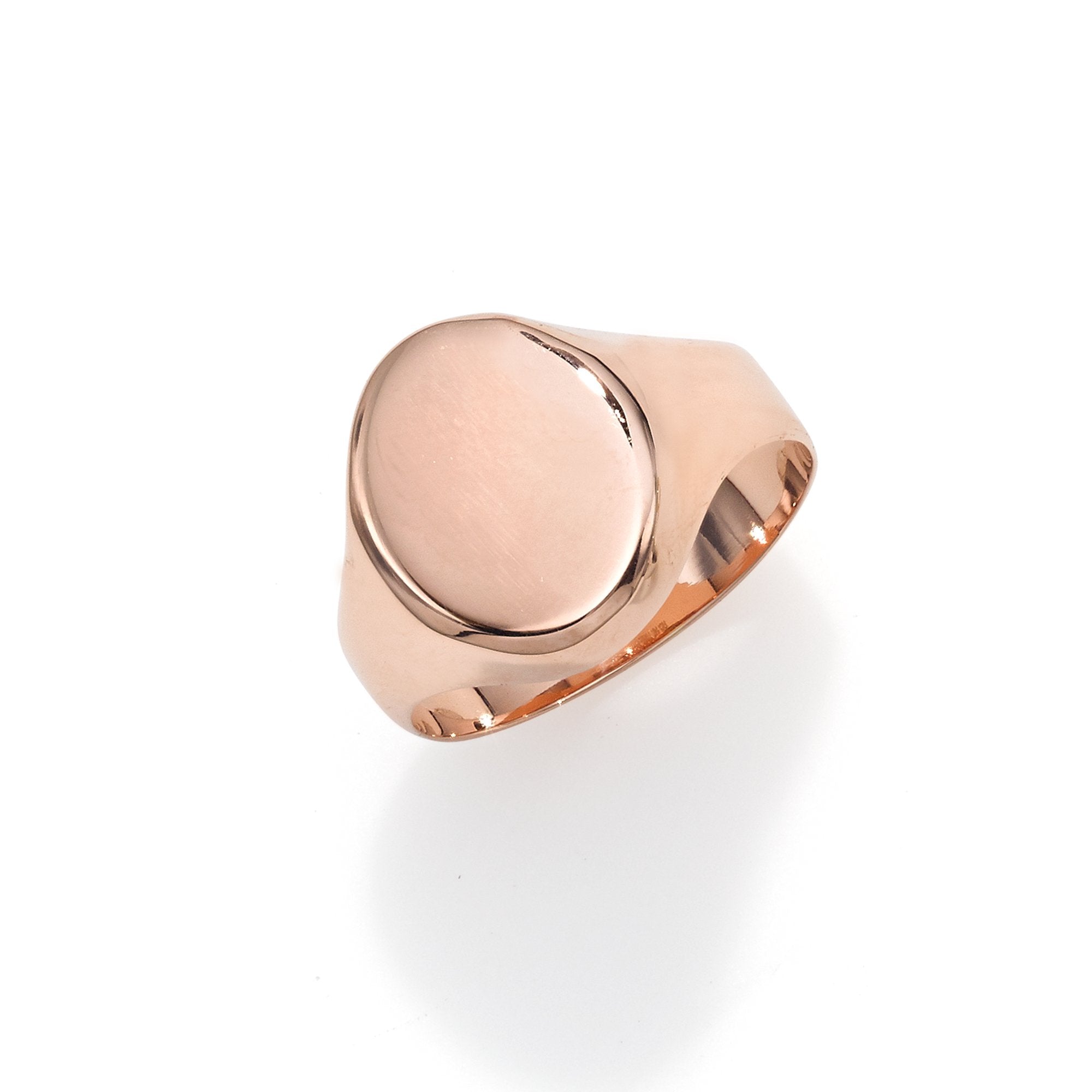 14kt Rose Gold Polished Oval Signet Ring - size 7