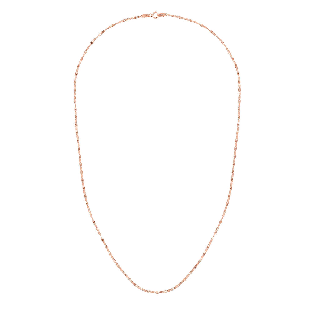 Diamond Cut Mariner Necklace with Lobster Clasp