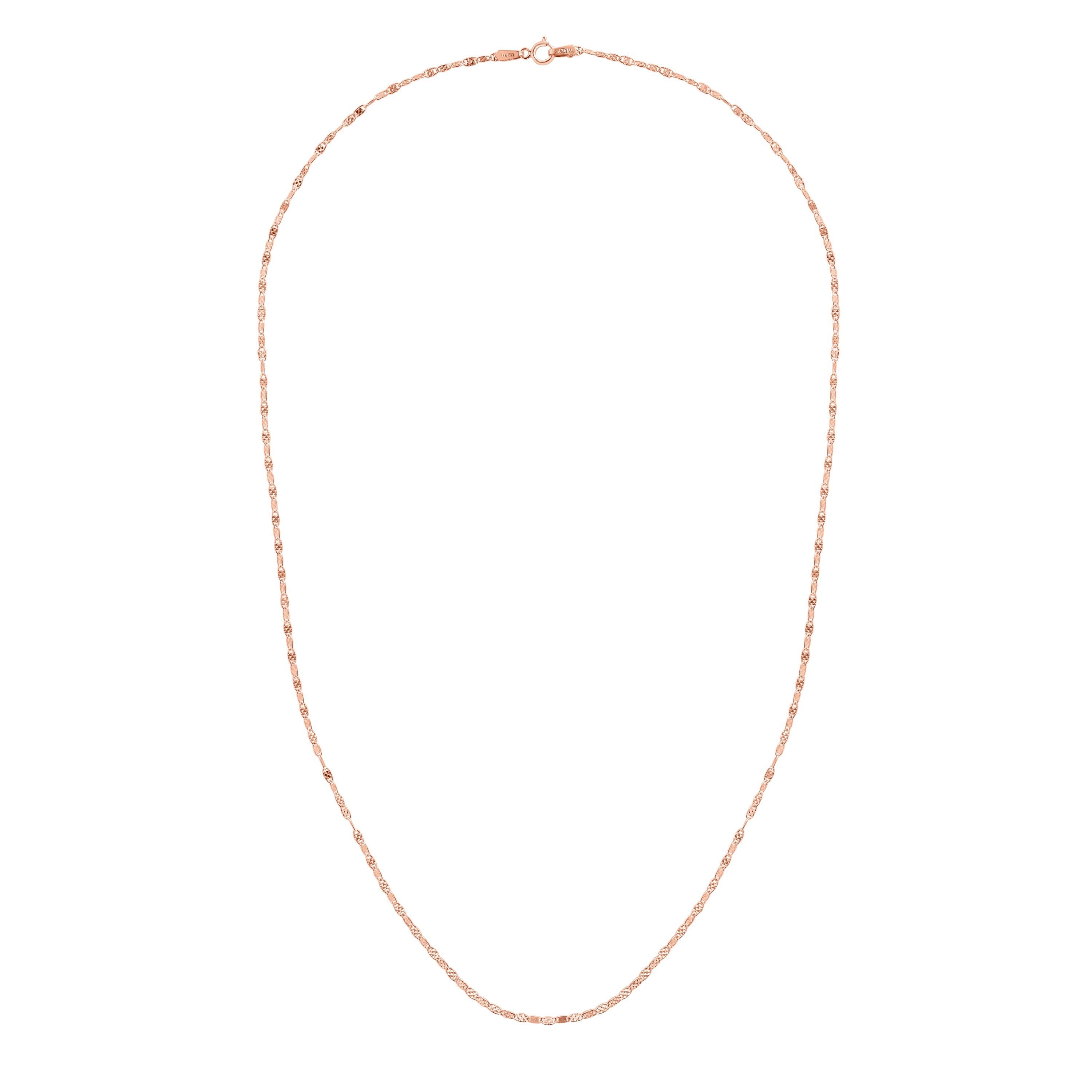 Diamond Cut Mariner Necklace with Lobster Clasp