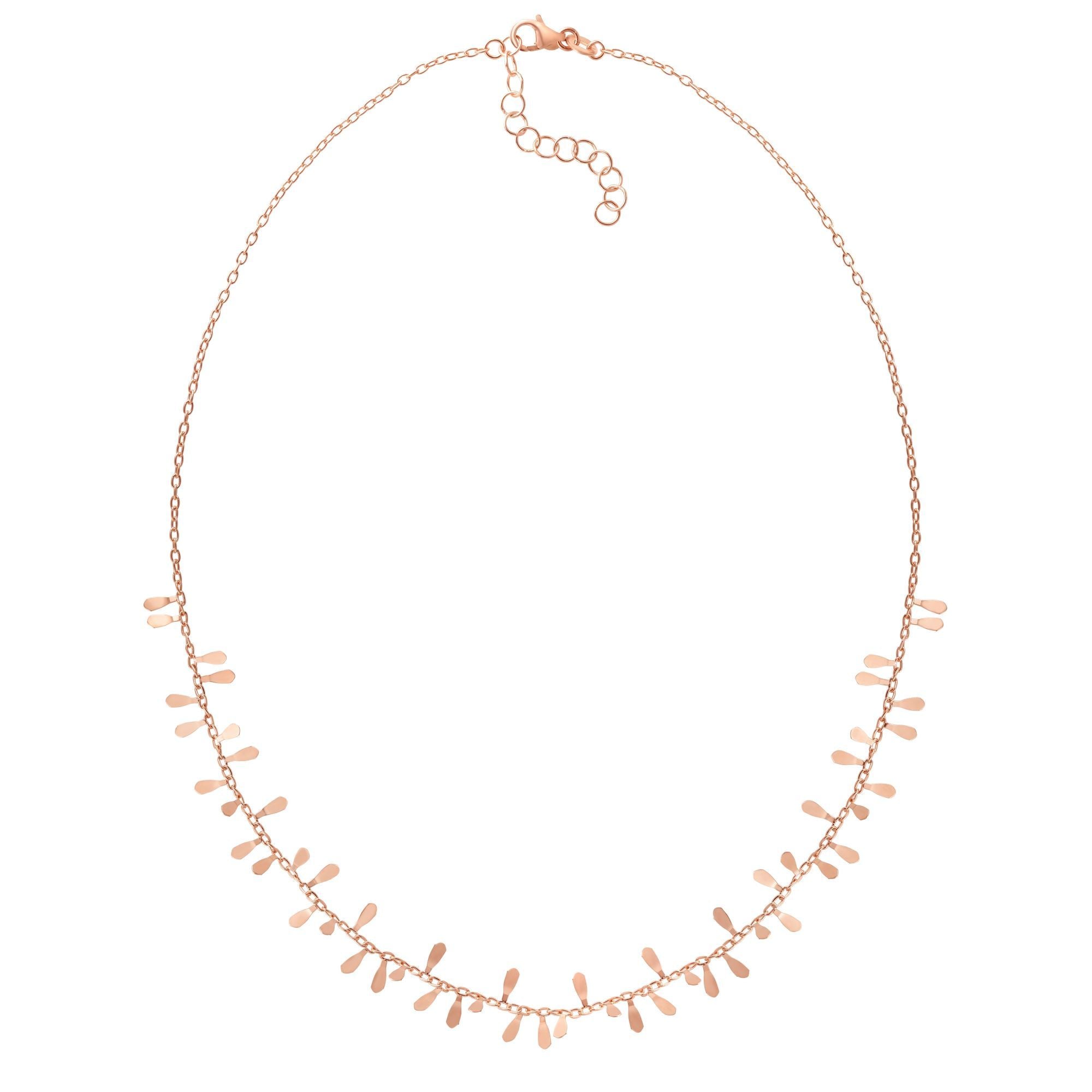 14kt Gold Chain Polished 1.5" Extender Petal Necklace with Lobster Clasp