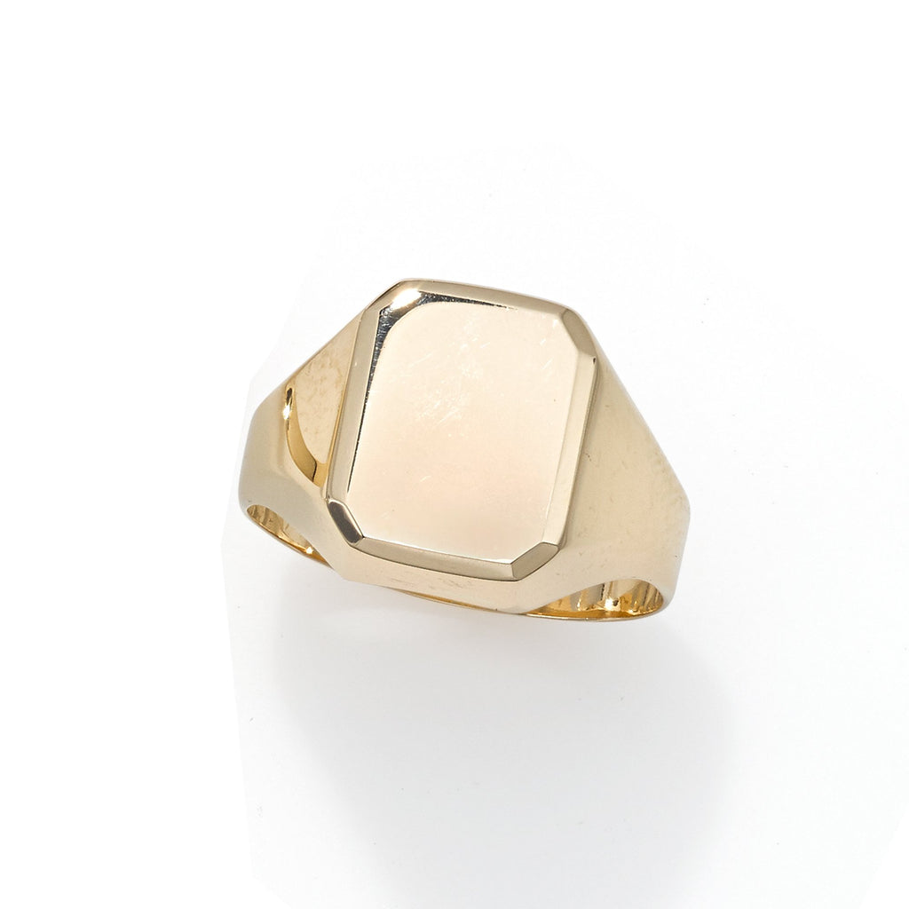 14kt Yellow Gold Polished Rectangle Signet Ring 