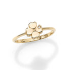 Polished 4 Leaf Clover Ring  with 0.0050ct 1