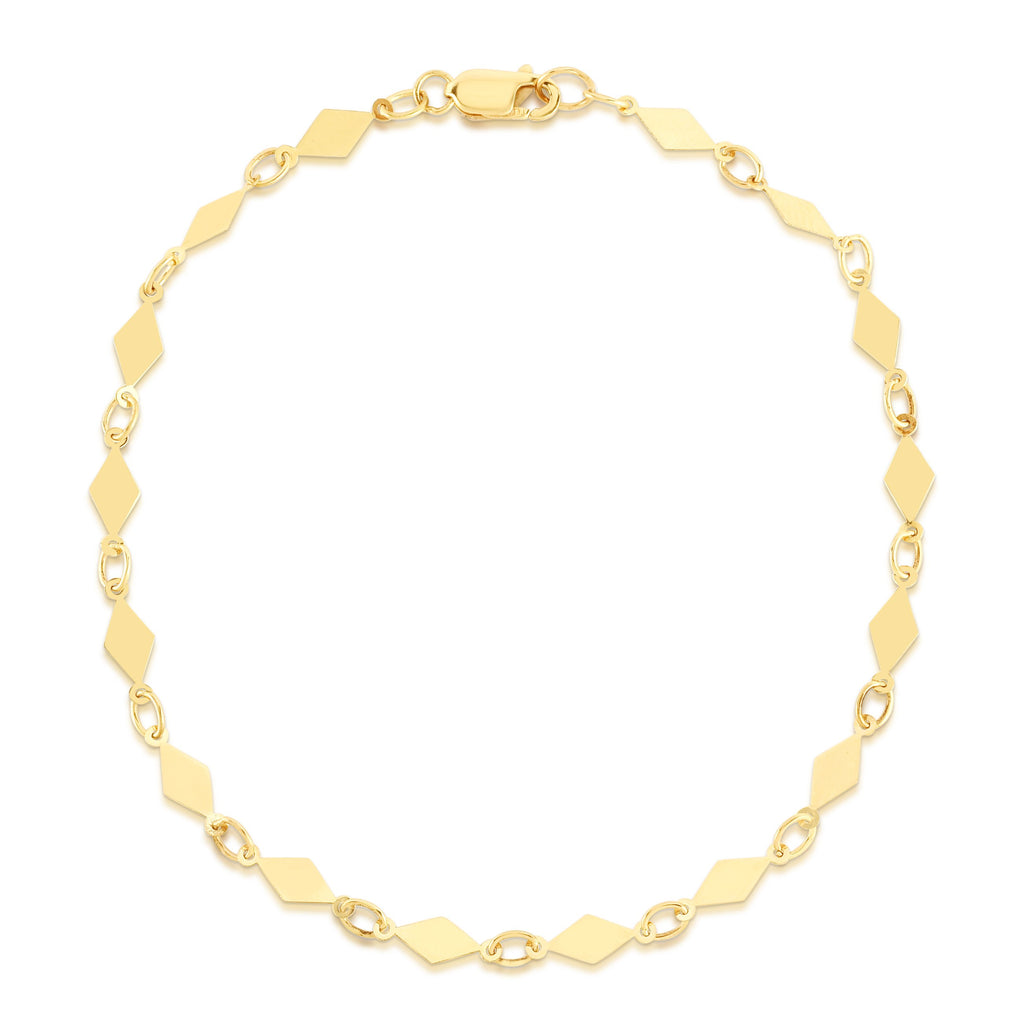 Polished Diamond Shaped Necklace with Lobster Clasp