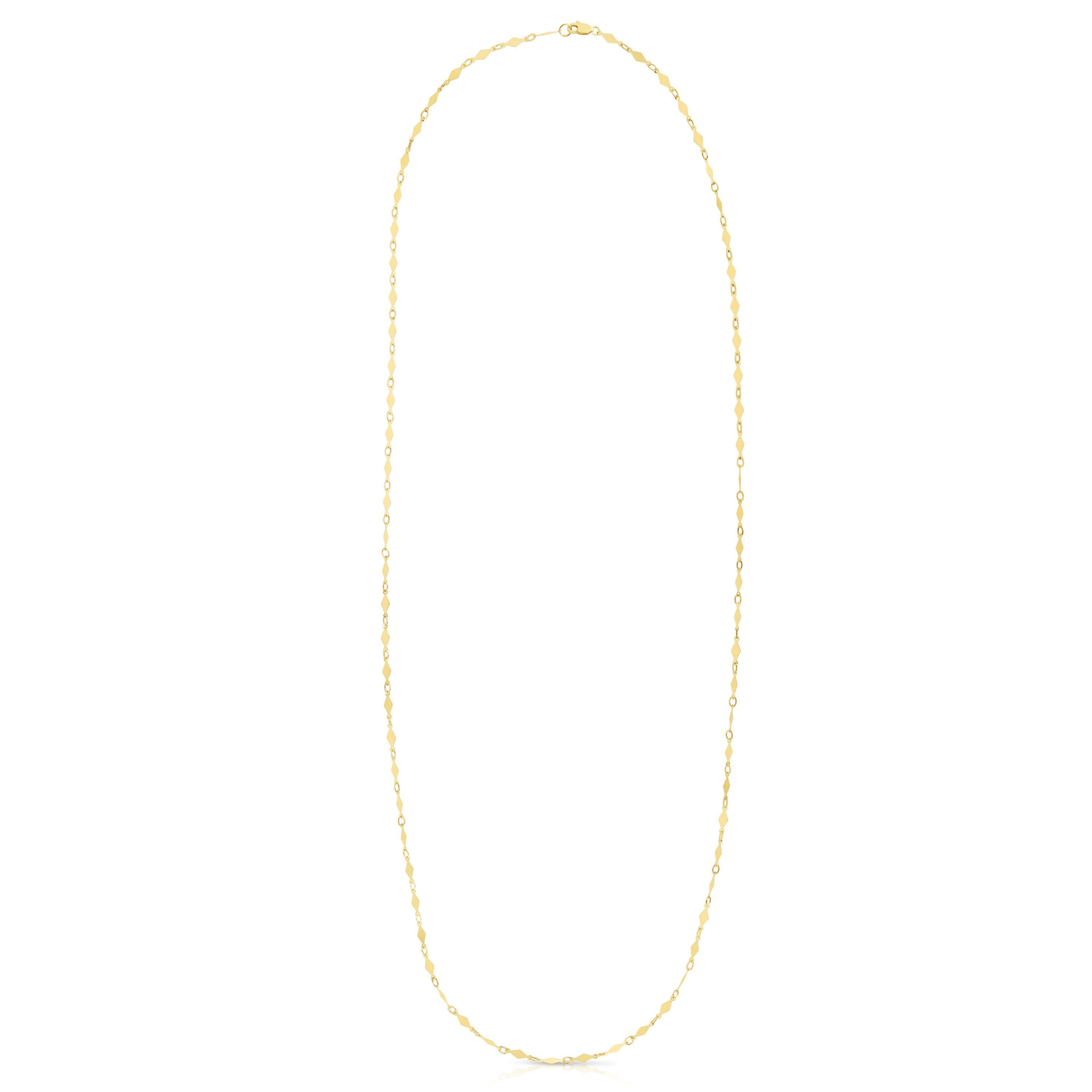 Polished Diamond Shaped Necklace with Lobster Clasp