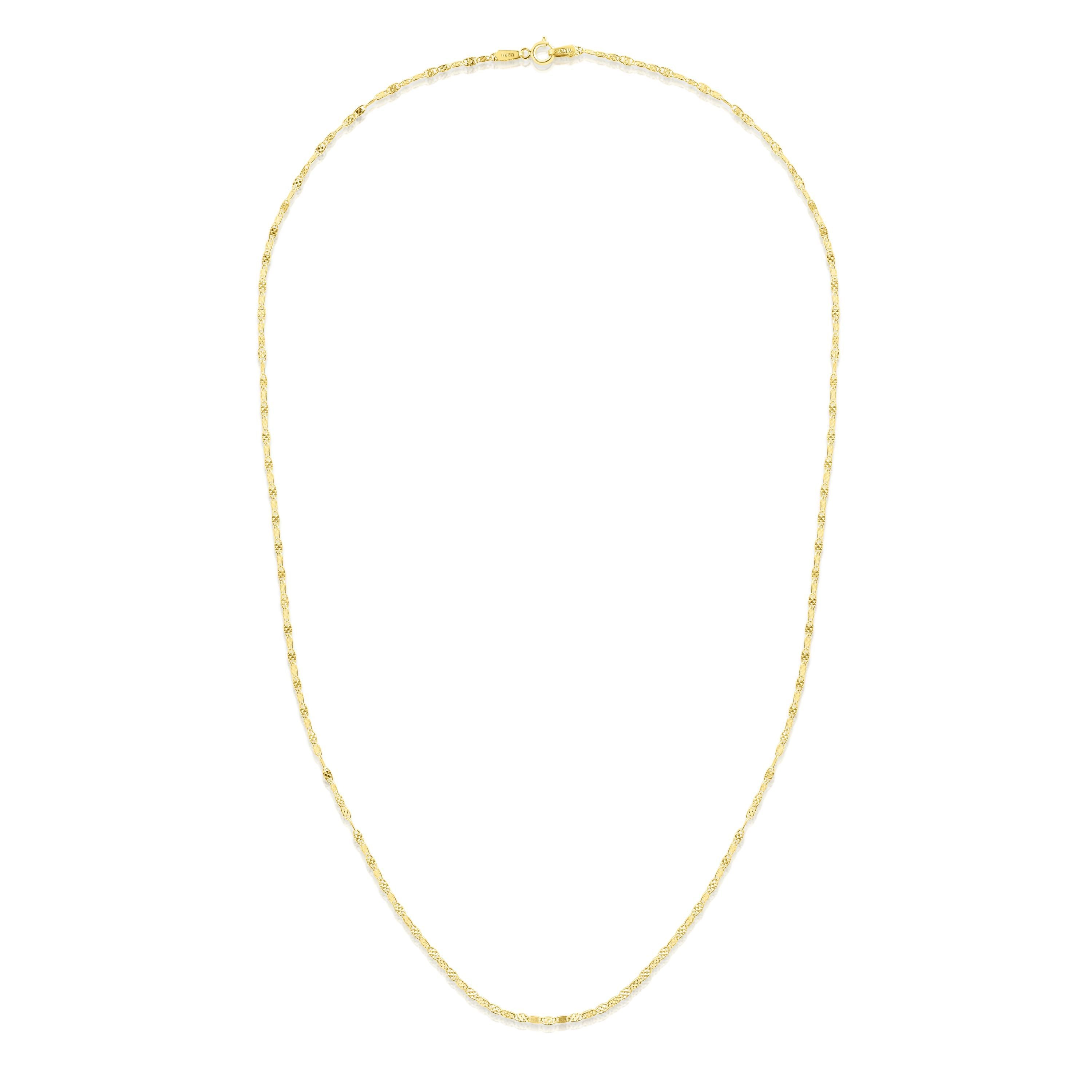 Diamond Cut Mariner Necklace with Lobster Clasp