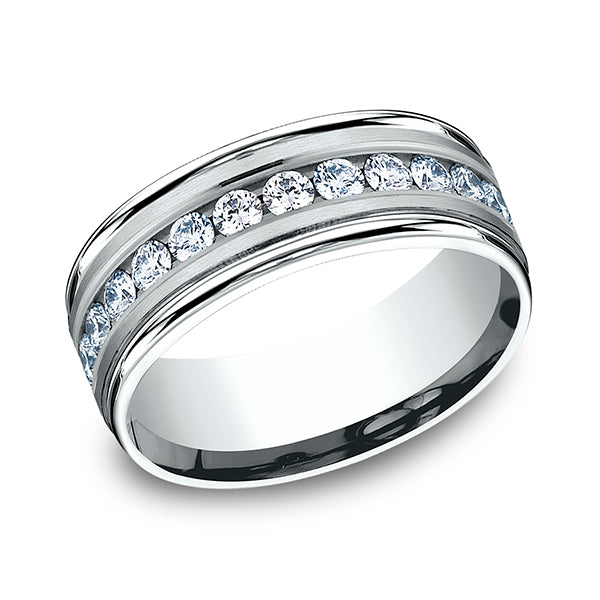 14K White Gold Men's Wedding Band - RECF5185