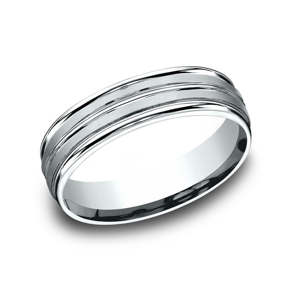 14K White Gold Men's Wedding Band - RECF5618