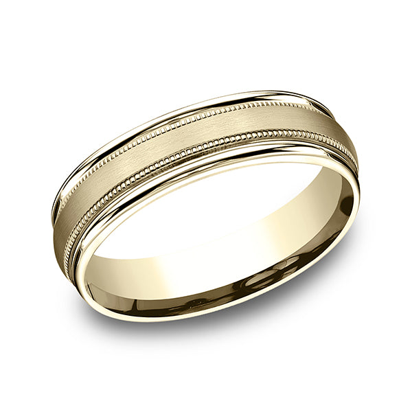 14K Yellow Gold Men's Wedding Band - RECF7601S