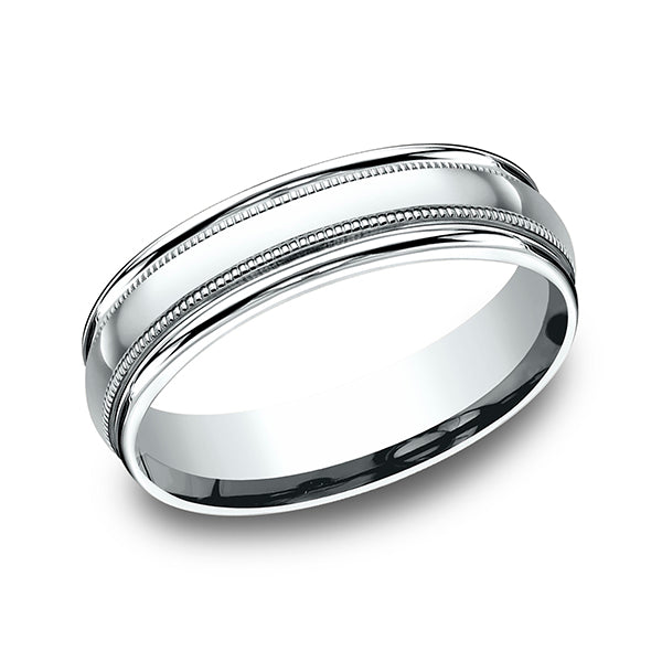 14K White Gold Men's Wedding Band - RECF7601