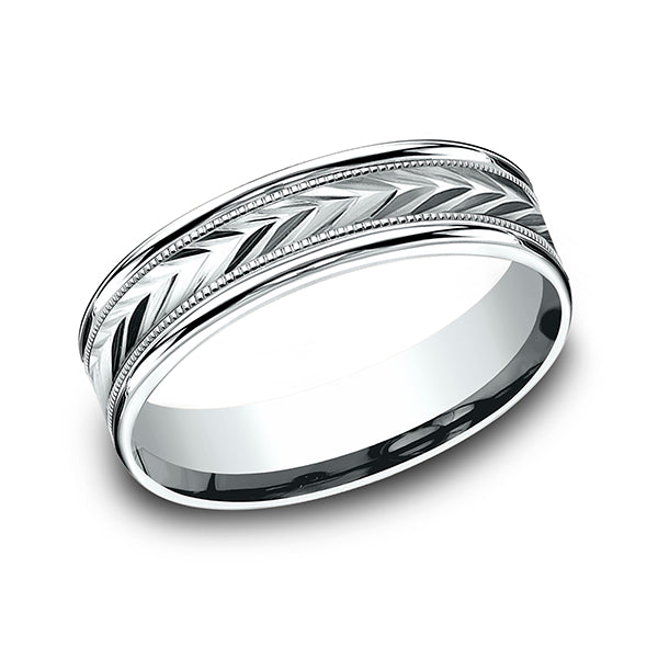 14K White Gold Men's Wedding Band - RECF7603