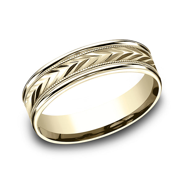 14K Yellow Gold Men's Wedding Band - RECF7603