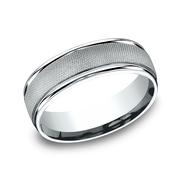 14K White Gold Men's Wedding Band - RECF7747