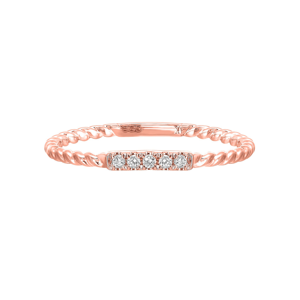 10kt rose gold diamond 1/20ctw ring