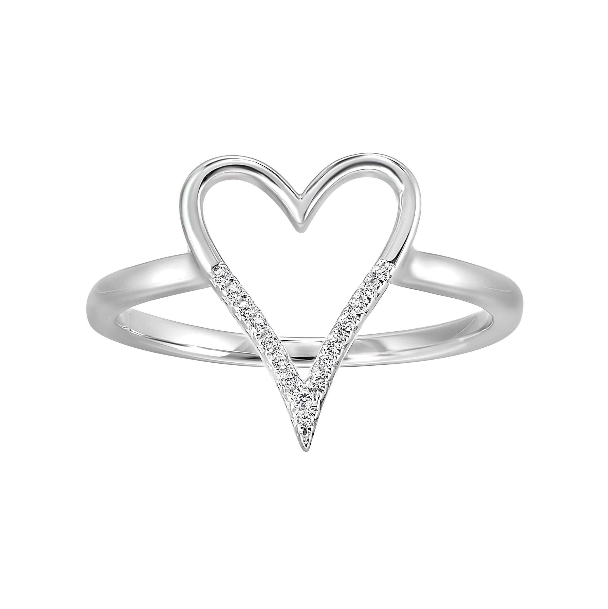 silver diamond 1/50ctw ring
