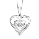 diamond rol rhythm of love double heart pendant in sterling silver