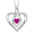 synthetic pink tourmaline heart infinity symbol rol rhythm of love pendant in sterling silver