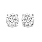 diamond round classic solitaire stud earrings in 14k white gold (1/2 ctw)